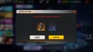 Players need to confirm the selection (Image via Garena)